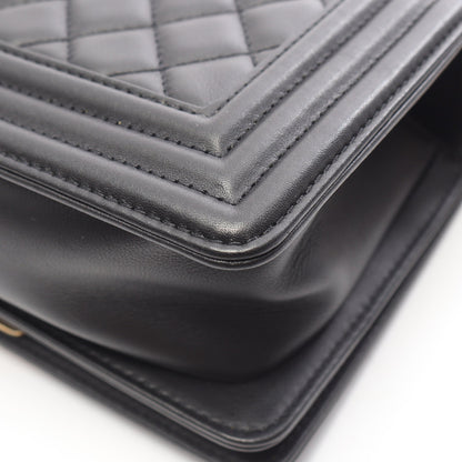 ボーイシャネル スモール チェーンショルダーバッグ ラムスキン ブラック ゴールド金具 シャネル
