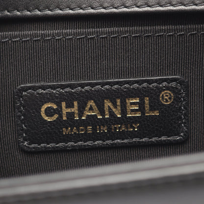 ボーイシャネル スモール チェーンショルダーバッグ ラムスキン ブラック ゴールド金具 シャネル