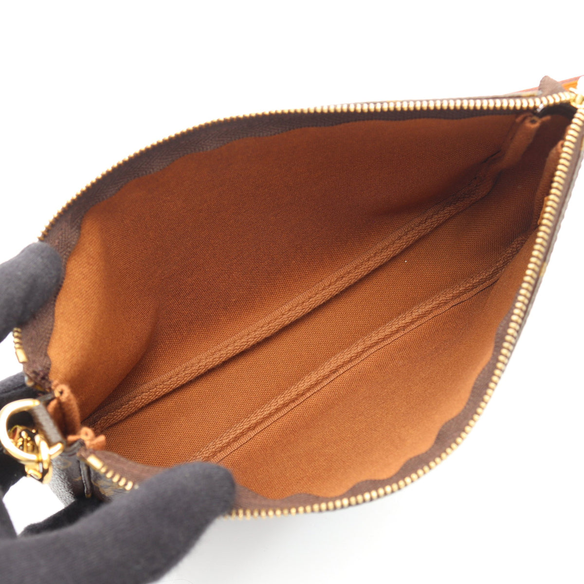 ポシェットアクセソワール モノグラム ハンドバッグ PVC レザー ブラウン ルイヴィトン バッグ LOUIS VUITTON