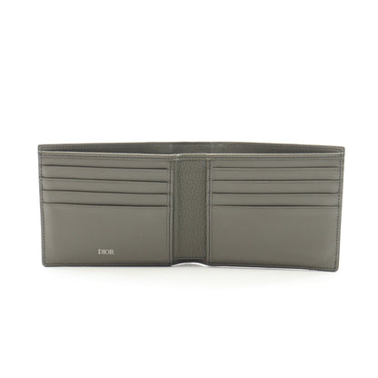 CD Icon 二つ折り財布 レザー カーキグリーン クリスチャンディオール