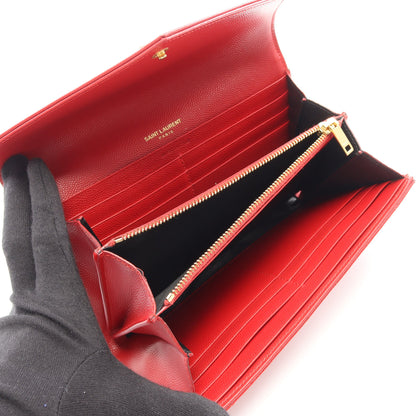 モノグラム 二つ折り長財布 レザー レッド サンローランパリ