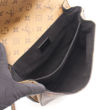 ポシェット メティス MM モノグラムリバース 2WAY ハンドバッグ PVC レザー ブラウン ブラック ルイヴィトン