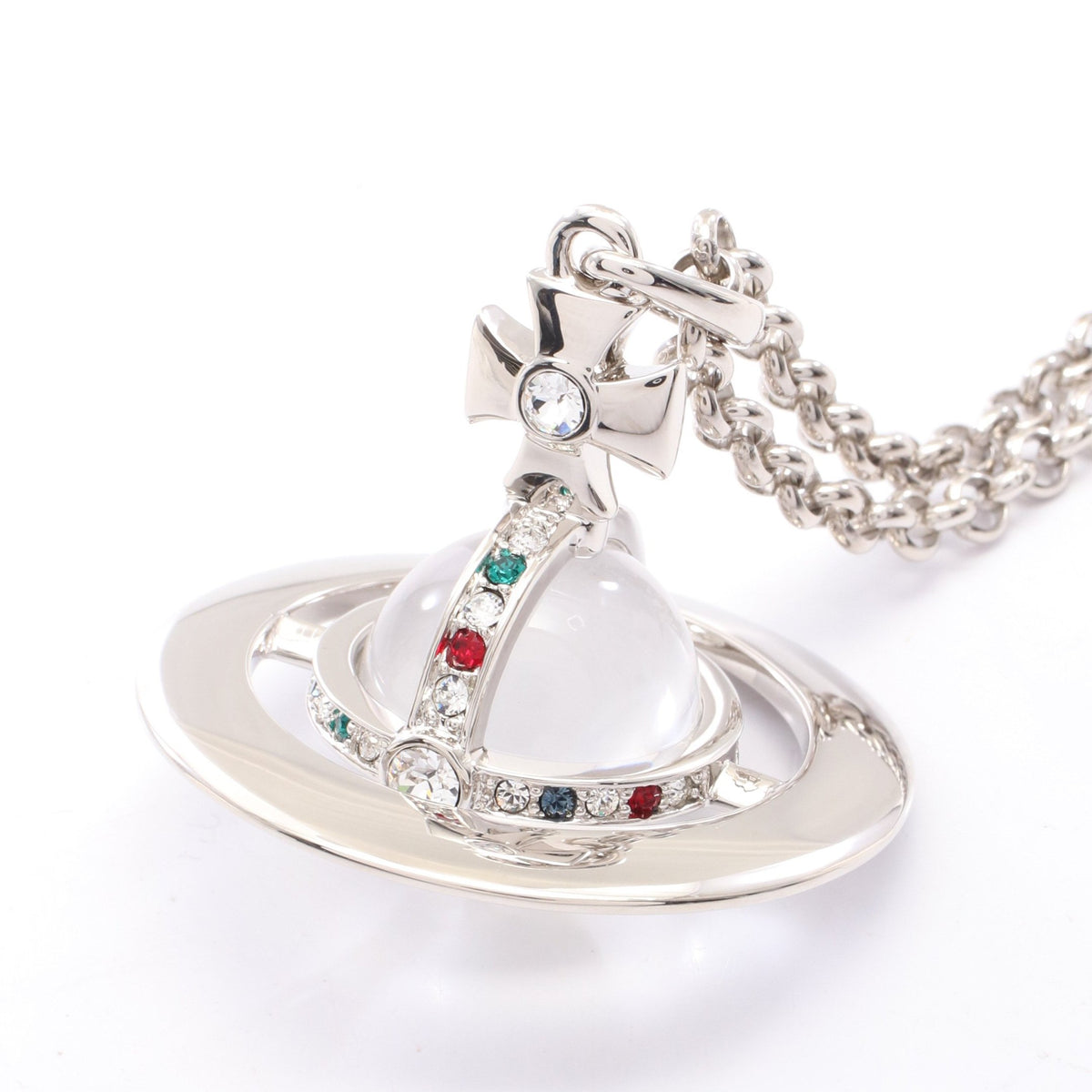 NEW SMALL ORB ネックレス ラインストーン シルバー マルチカラー ヴィヴィアンウエストウッド アクセサリー Vivienne Westwood