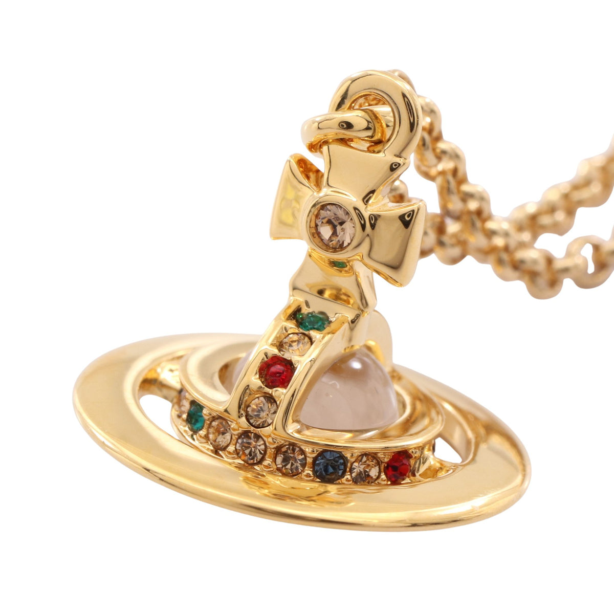 NEW PETITE ORB ネックレス GP ラインストーン ゴールド マルチカラー ヴィヴィアンウエストウッド アクセサリー Vivienne Westwood