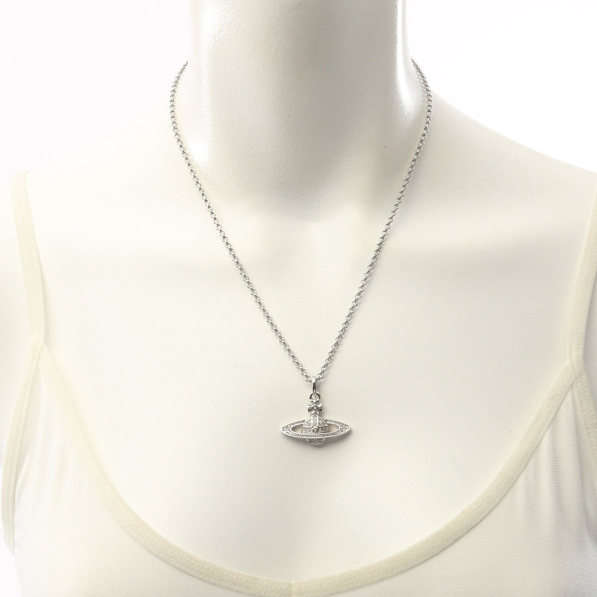 ミニ バス レリーフ ネックレス ラインストーン シルバー クリア ヴィヴィアンウエストウッド アクセサリー Vivienne Westwood