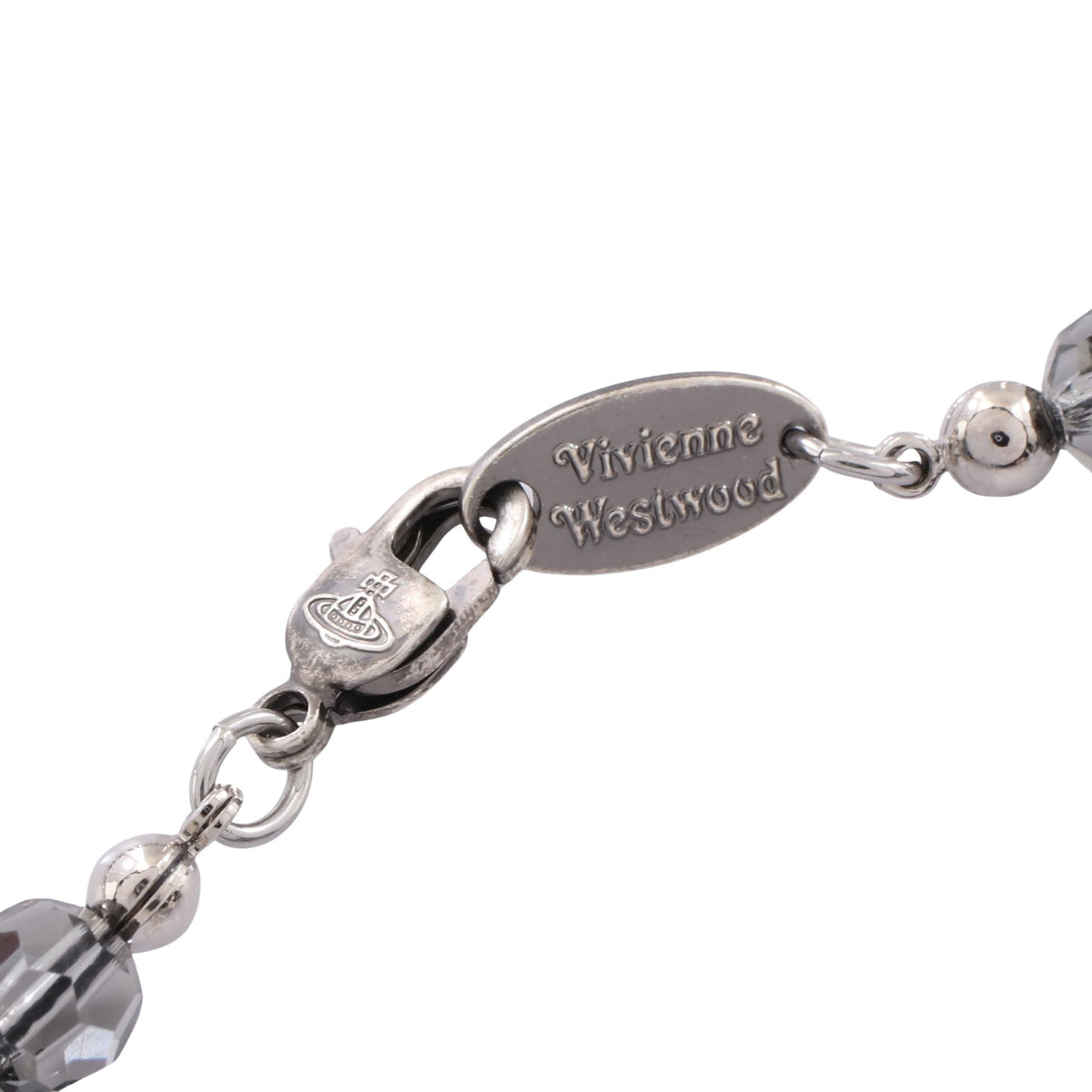 Man Messaline ネックレス ラインストーン ビーズ シルバー ブラック クリア ヴィヴィアンウエストウッド アクセサリー Vivienne Westwood
