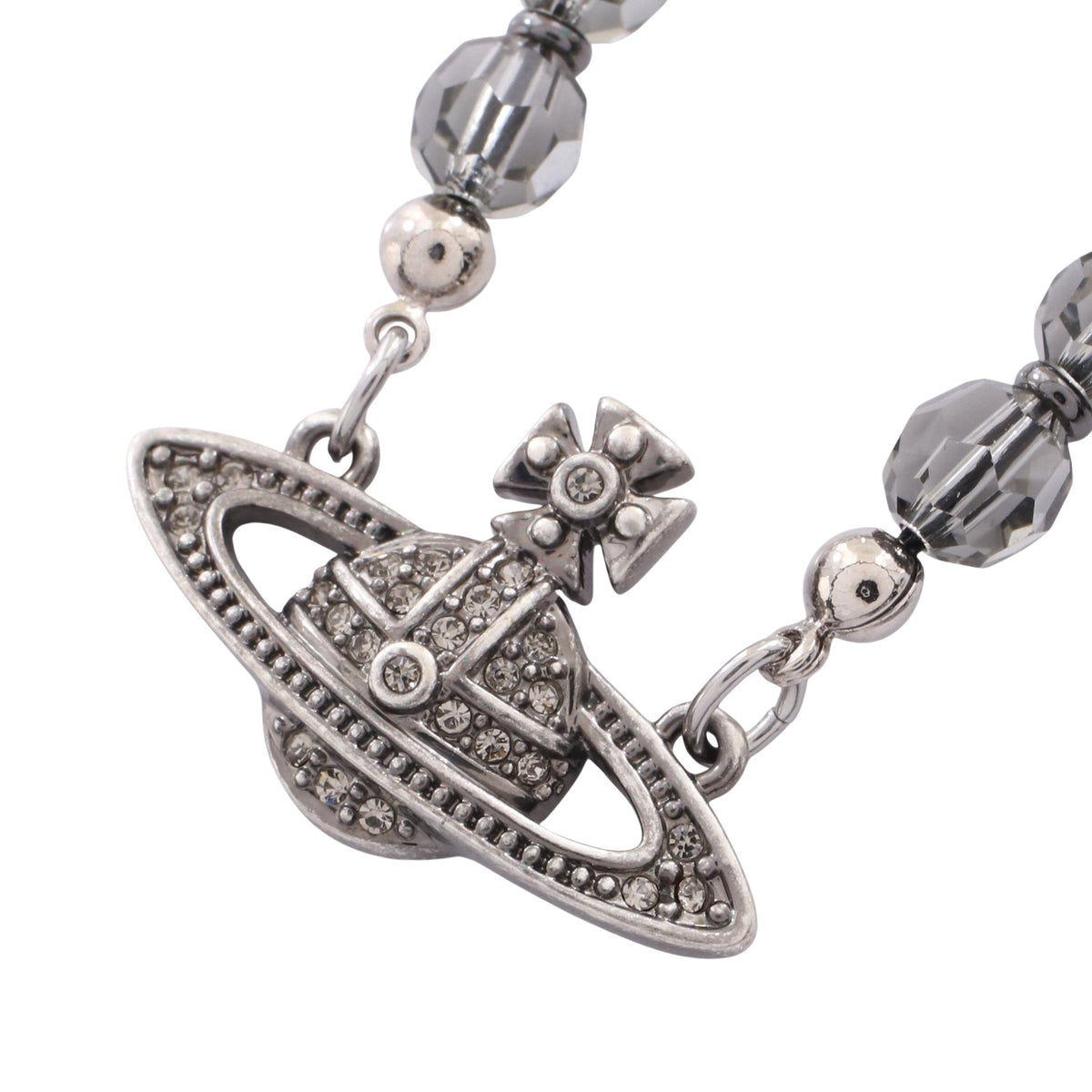 Man Messaline ネックレス ラインストーン ビーズ シルバー ブラック クリア ヴィヴィアンウエストウッド アクセサリー Vivienne Westwood