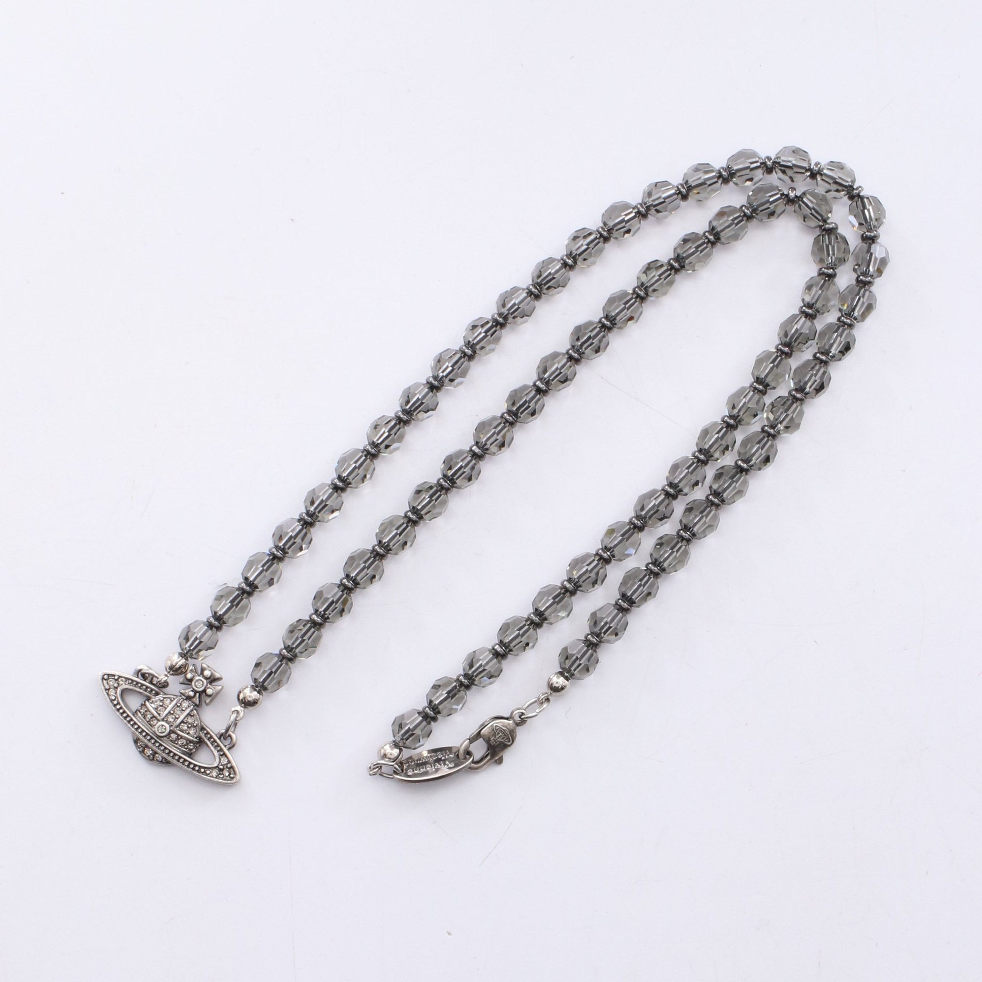 Man Messaline ネックレス ラインストーン ビーズ シルバー ブラック クリア ヴィヴィアンウエストウッド アクセサリー Vivienne Westwood