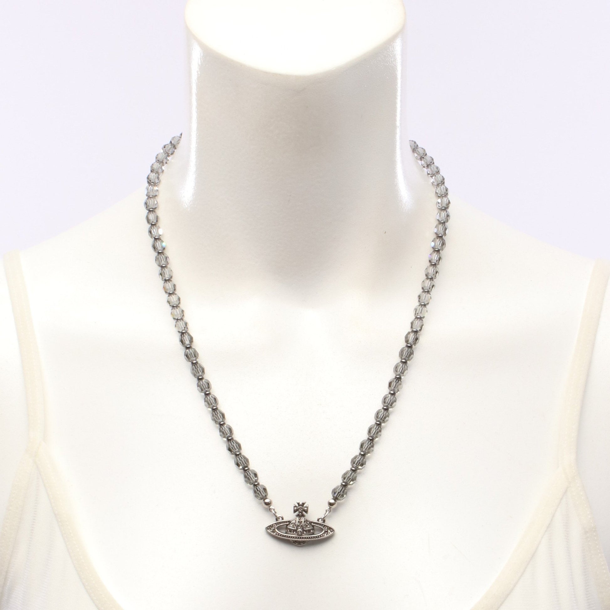 Man Messaline ネックレス ラインストーン ビーズ シルバー ブラック クリア ヴィヴィアンウエストウッド アクセサリー Vivienne Westwood