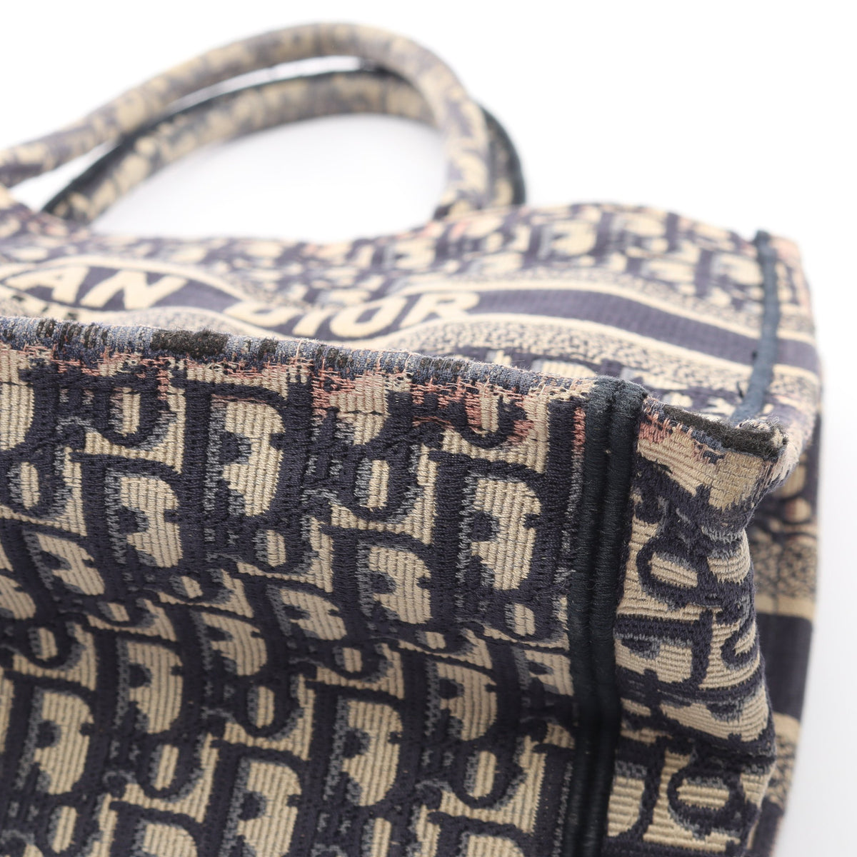 BOOK TOTE ブックトート ミディアム オブリーク ハンドバッグ トートバッグ キャンバス アイボリー ネイビー クリスチャンディオール