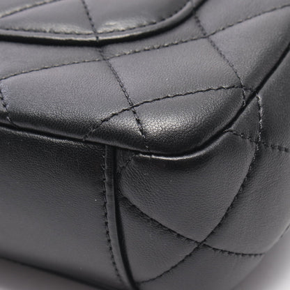 トップハンドル マトラッセ 2WAY チェーンショルダーバッグ ラムスキン ブラック ゴールド金具 シャネル