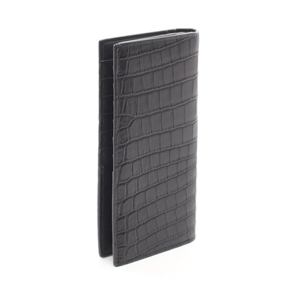 タイニーカサンドラコンチネンタルウォレット 二つ折り長財布 レザー ブラック サンローランパリ