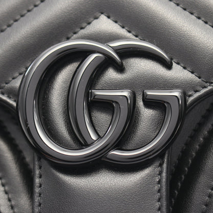 GGマーモント キルティング スモール チェーンショルダーバッグ レザー ブラック グッチ