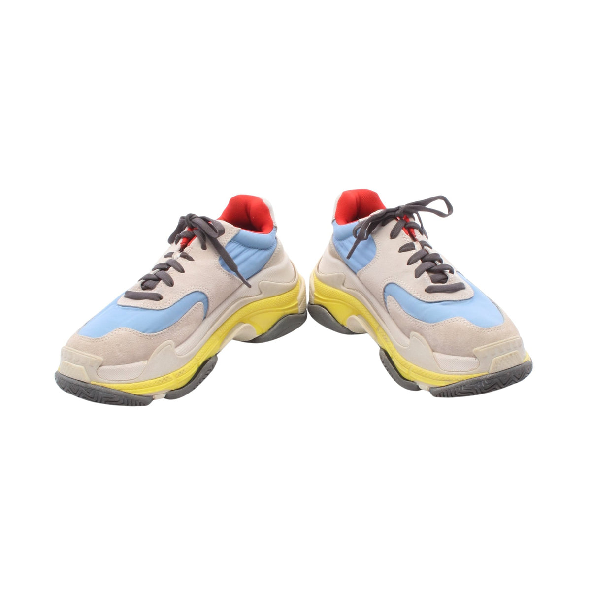 Triple S Trainer トリプル S トレーナー スニーカー ファブリック スエード レザー ライトグレー ライトブルー イエロー バレンシアガ