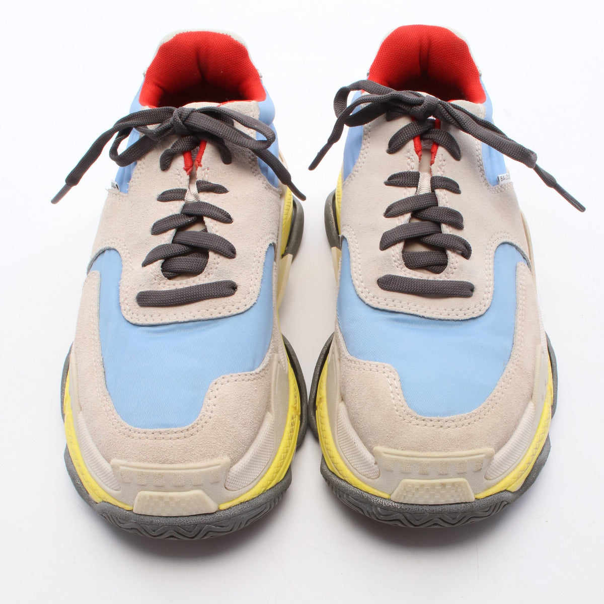 Triple S Trainer トリプル S トレーナー スニーカー ファブリック スエード レザー ライトグレー ライトブルー イエロー バレンシアガ