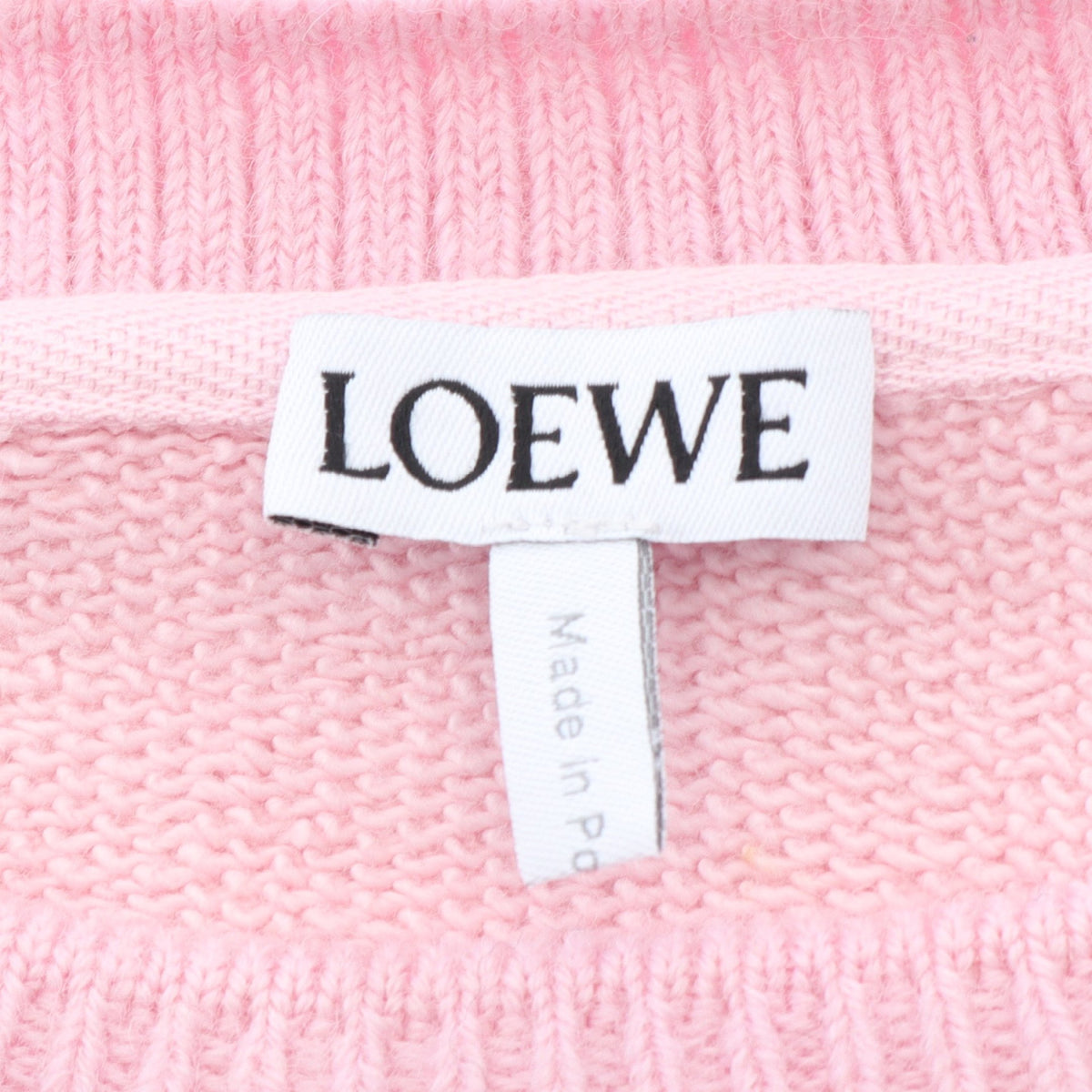 アナグラム クロップド丈 スウェットシャツ コットン ウール ライトピンク ロエベ トップス LOEWE