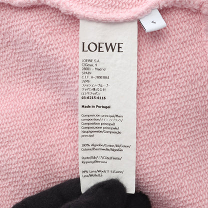 アナグラム クロップド丈 スウェットシャツ コットン ウール ライトピンク ロエベ トップス LOEWE