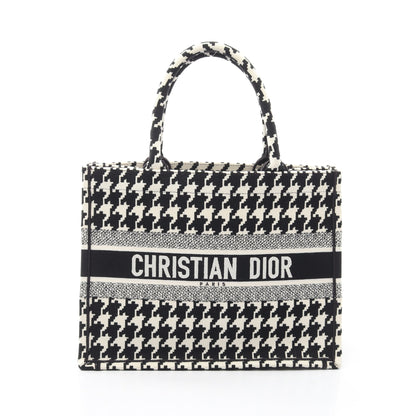 BOOK TOTE ブックトート ミディアム 千鳥格子 ハンドバッグ トートバッグ キャンバス ホワイト ブラック クリスチャンディオール