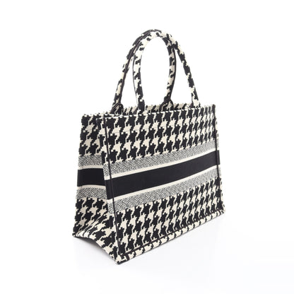BOOK TOTE ブックトート ミディアム 千鳥格子 ハンドバッグ トートバッグ キャンバス ホワイト ブラック クリスチャンディオール