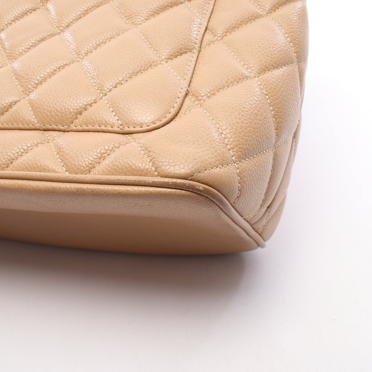 復刻トート ハンドバッグ トートバッグ キャビアスキン ベージュ ゴールド金具 シャネル バッグ CHANEL