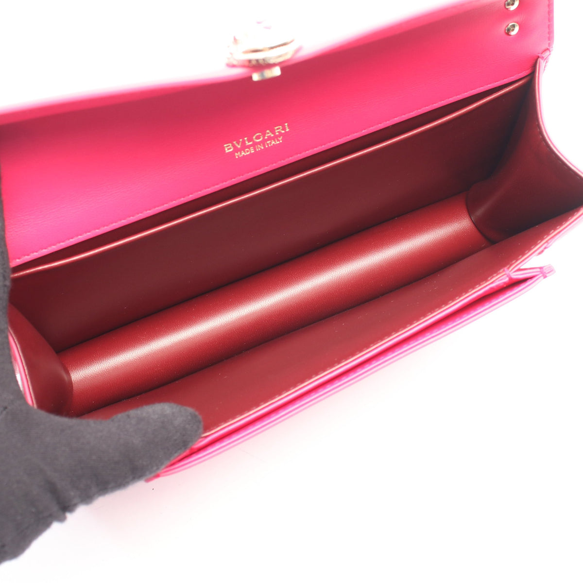 セルペンティ フォーエバー 2WAY ハンドバッグ レザー ピンクパープル ブルガリ