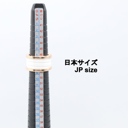 B-zero1 ビーゼロワン リング 3バンド セラミック リング 指輪 K18PG セラミック ピンクゴールド ホワイト ブルガリ