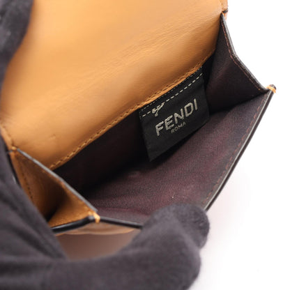 バゲット FFロゴ 三つ折り財布 レザー ベージュ フェンディ