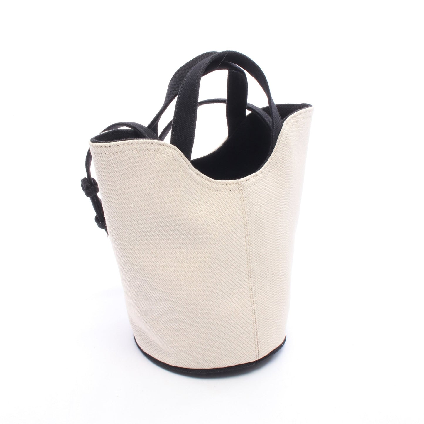 Wave XS 2WAY ハンドバッグ キャンバス アイボリー ブラック バレンシアガ