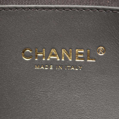マトラッセ シングルフラップ チェーンショルダーバッグ ラムスキン グレー ゴールド金具 シャネル