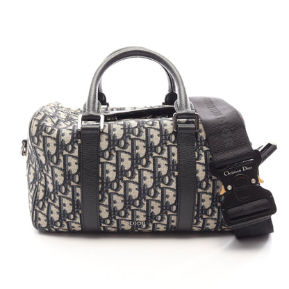 LINGOT26 ランゴ オブリーク 2WAY ハンドバッグ キャンバス レザー ベージュ ネイビー クリスチャンディオール