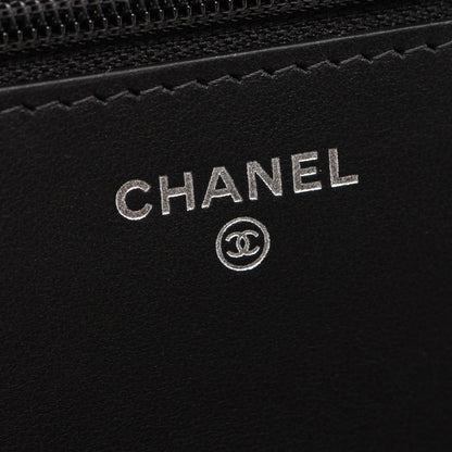 ボーイシャネル マトラッセ チェーンウォレット キャビアスキン ブラック シルバー金具 シャネル
