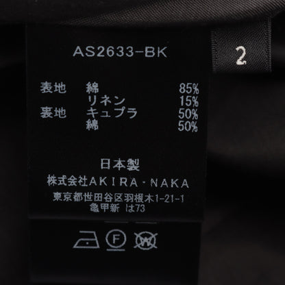 セシリア ハーフスリーブ ジャケット コットン リネン ブラック アキラナカ