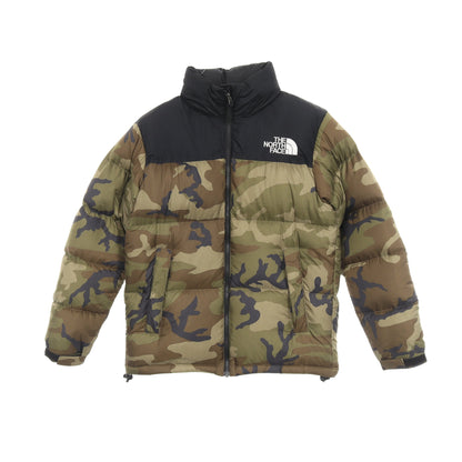 NOVELTY NUPTSE JACKET カモフラージュ フード付き ダウンジャケット ナイロン カーキグリーン ブラック ザノースフェイス