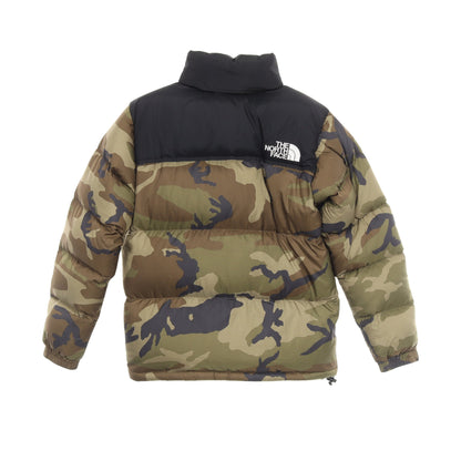 NOVELTY NUPTSE JACKET カモフラージュ フード付き ダウンジャケット ナイロン カーキグリーン ブラック ザノースフェイス
