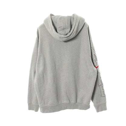 Supreme × NIKE アームロゴ刺繍 プルオーバーパーカー コットン グレー シュプリーム