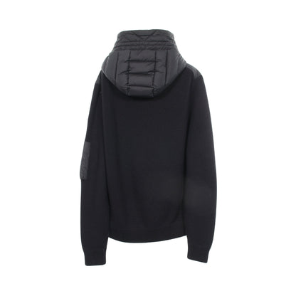 MAGLIONE カーディガン 切替 フード付き ダウンジャケット ナイロン ウール ネイビー モンクレール