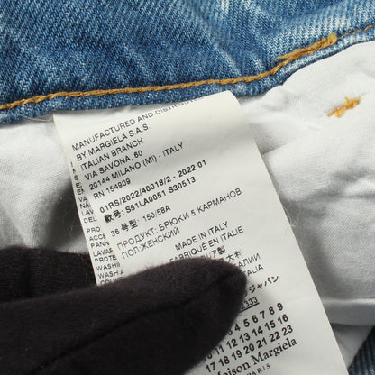 スラッシュディテール ダメージ加工 デニムパンツ コットン ブルー メゾンマルジェラ1