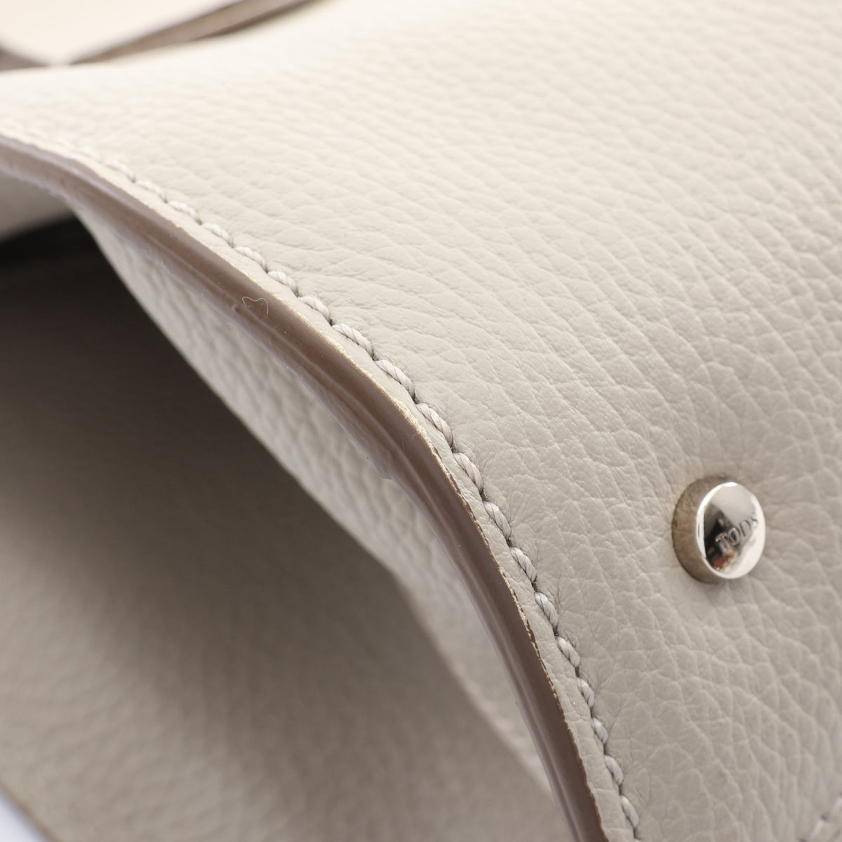 NOTE SHOPPING DUE MANICI ZIP ハンドバッグ トートバッグ レザー グレーベージュ トッズ