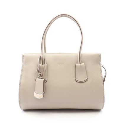 NOTE SHOPPING DUE MANICI ZIP ハンドバッグ トートバッグ レザー グレーベージュ トッズ