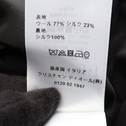 七分袖 ワンピース ウール シルク ブラック クリスチャンディオール