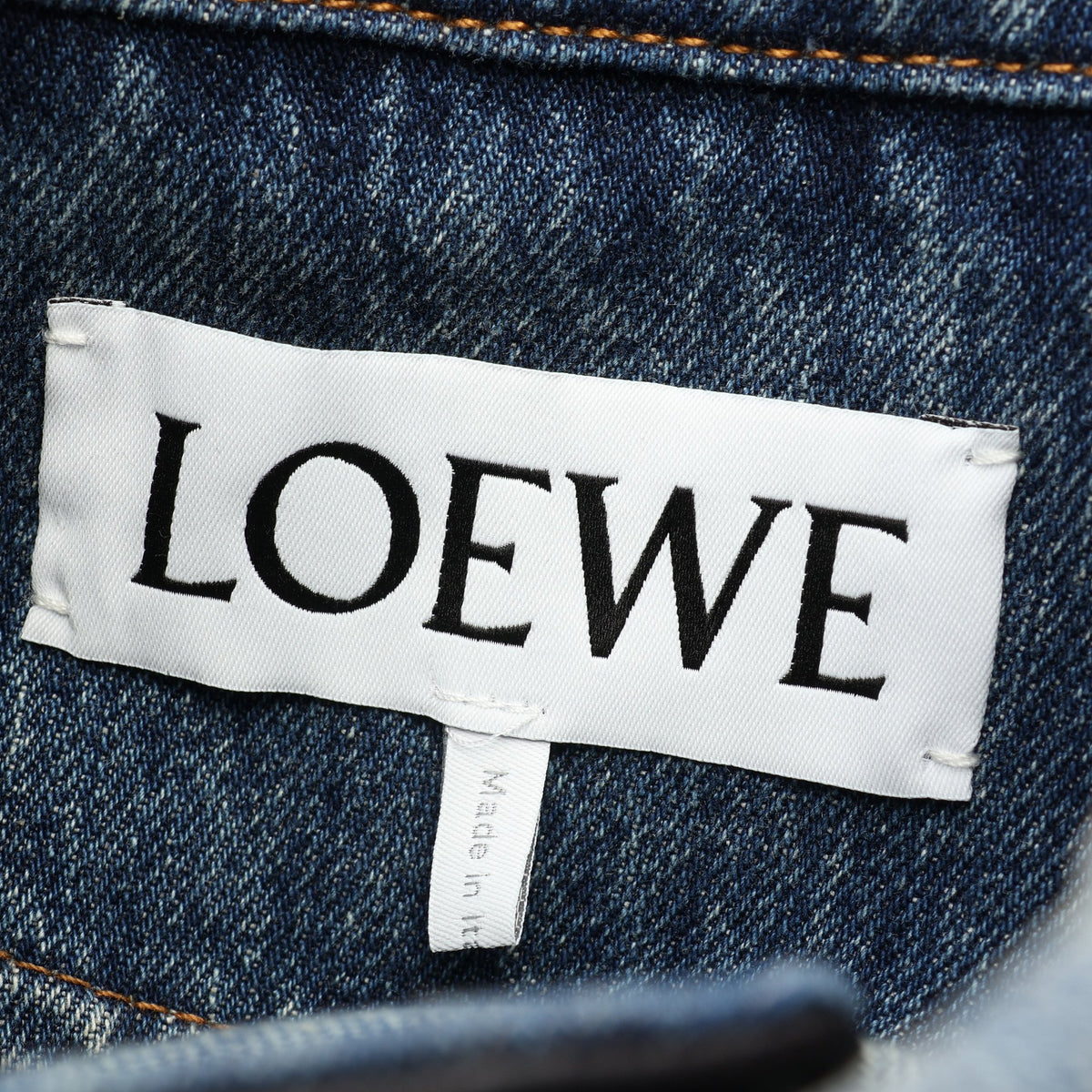 ジップアップ ダメージ加工 デニムジャケット コットン ブルー ロエベ アウター LOEWE