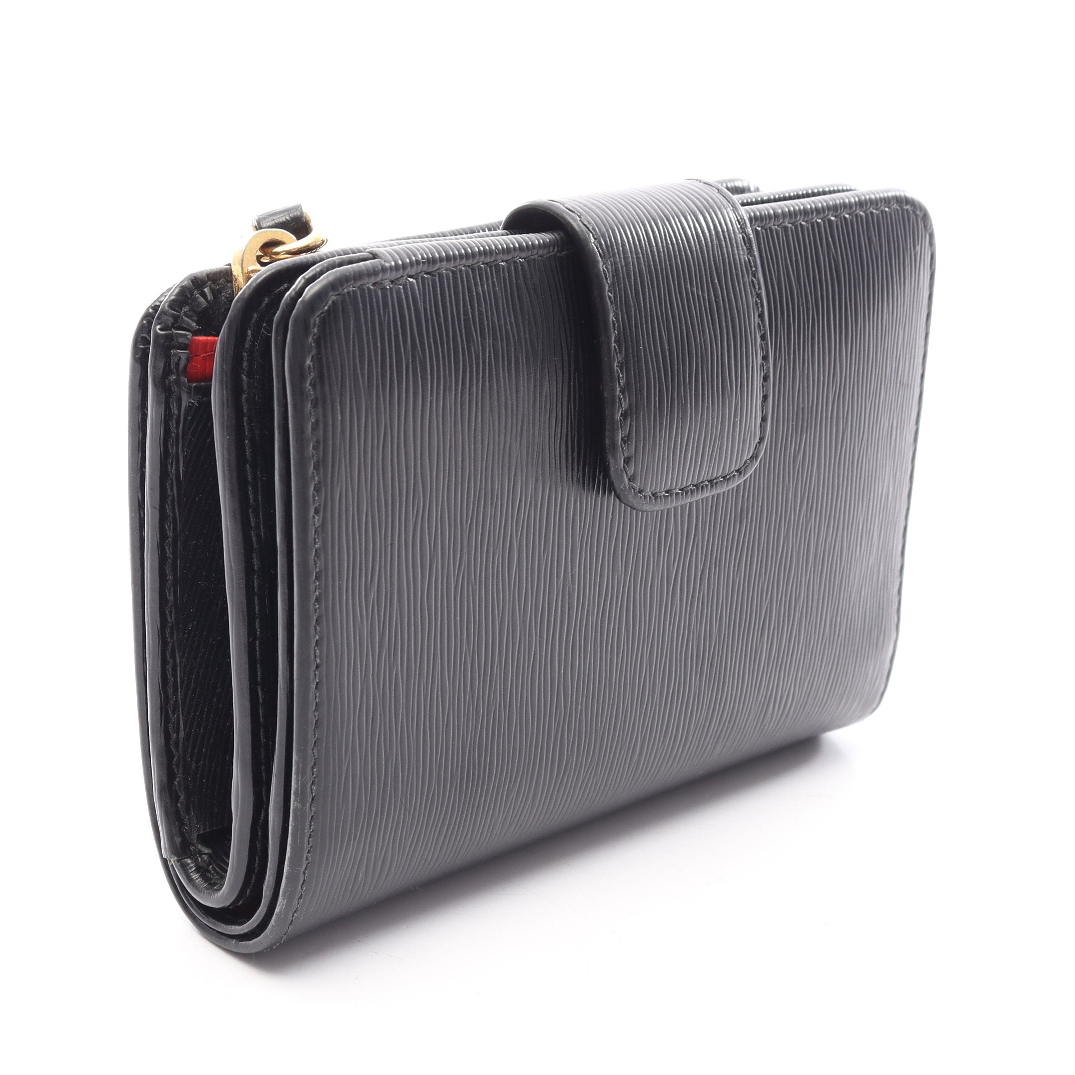 SAFFIANO TRIANG 二つ折り財布 サフィアーノレザー ブラック プラダ