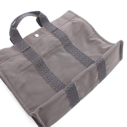 エールラインMM ハンドバッグ トートバッグ ナイロンキャンバス グレー シルバー金具 エルメス