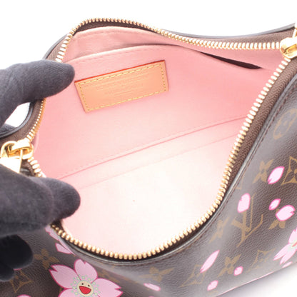 LOUIS VUITTON × 村上隆 ブーローニュ PM モノグラム サクラブラウン チェーンハンドバッグ PVC レザー ブラウン マルチカラー ルイヴィトン