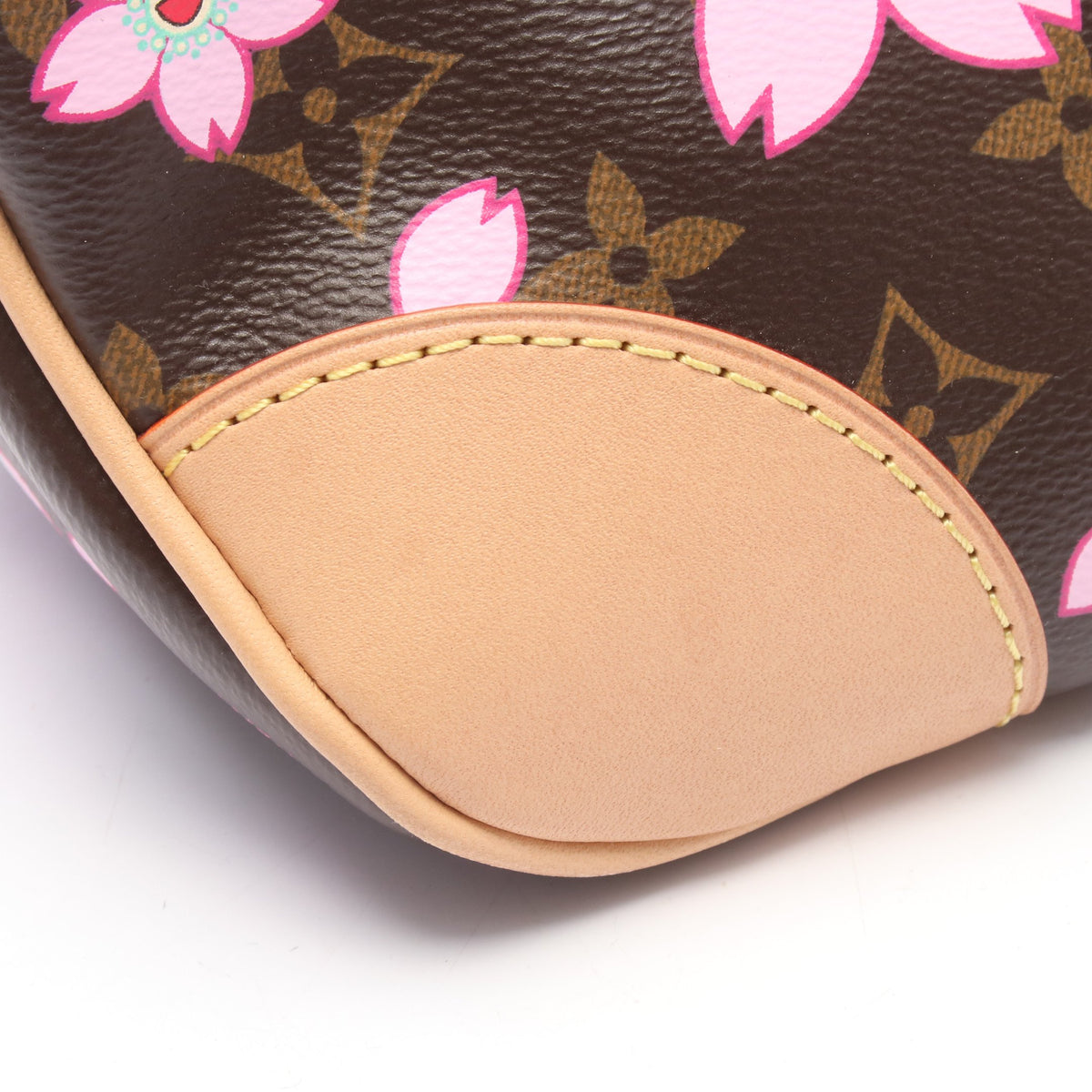 LOUIS VUITTON × 村上隆 ブーローニュ PM モノグラム サクラブラウン チェーンハンドバッグ PVC レザー ブラウン マルチカラー ルイヴィトン