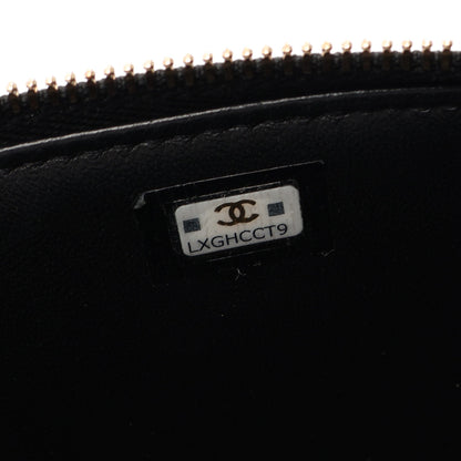 マトラッセ バニティバッグ 2WAY チェーンショルダーバッグ レザー ブラック ゴールド金具 シャネル