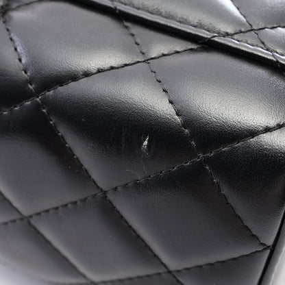 マトラッセ バニティバッグ 2WAY チェーンショルダーバッグ レザー ブラック ゴールド金具 シャネル
