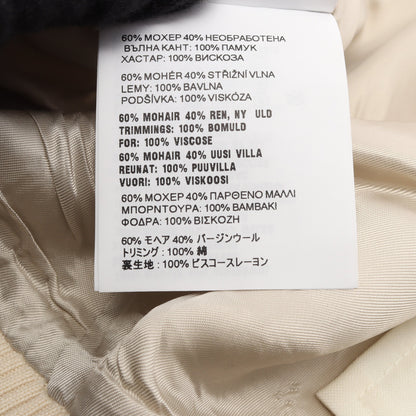 KID MOHAIR BOMBER JACKET パッチデザイン ボンバージャケット モヘヤ ウール オフホワイト ブラック プラダ