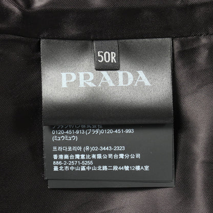 ダブルブレスト ユーズド加工 チェスターコート コットン ブラック プラダ