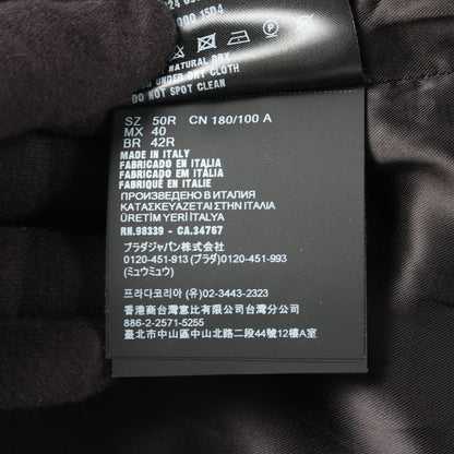 ダブルブレスト ユーズド加工 チェスターコート コットン ブラック プラダ